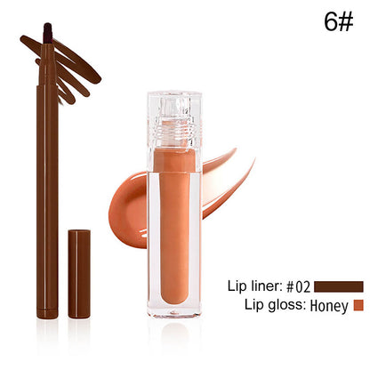 8-Color Lip Liner & Lip Glaze Set High-Shine Long-Lasting Vegan Lip Duo Kit