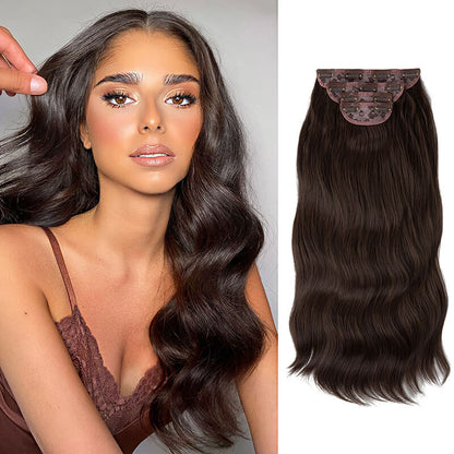 Hair extensions clip in hair four-piece wig set hair clips curly fiber 22 inch