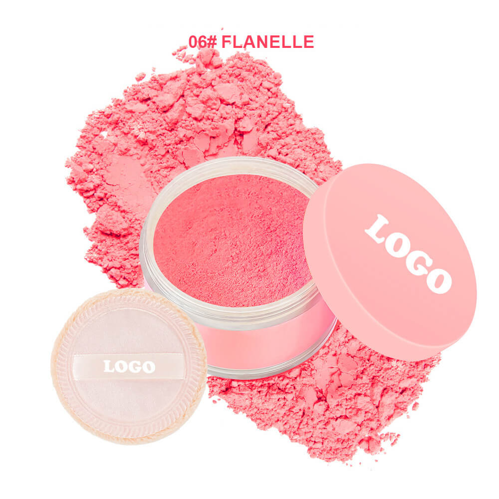 6-Color Blush Loose Powder Oil-Control Long-Lasting Waterproof Non-Caking Vegan