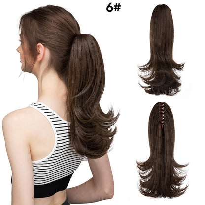 Short wigs hair extensions curly ponytail natural fluffy ponytail with clip