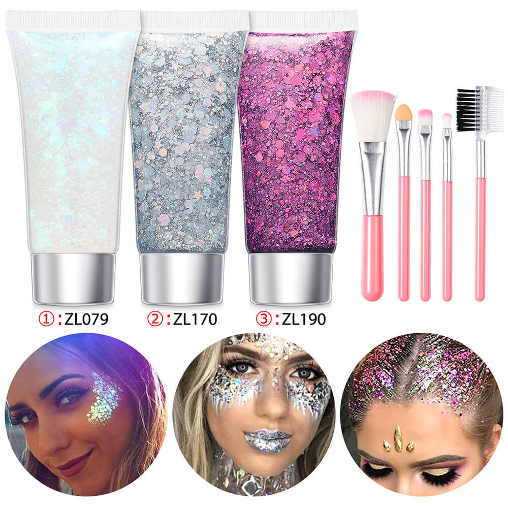 17 set glitter gel sequin body face eyes hair stage shimmer makeup vegan