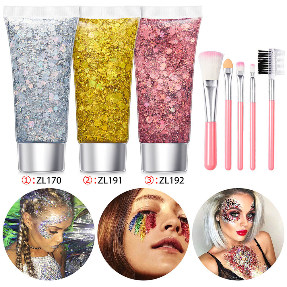 17 set glitter gel sequin body face eyes hair stage shimmer makeup vegan