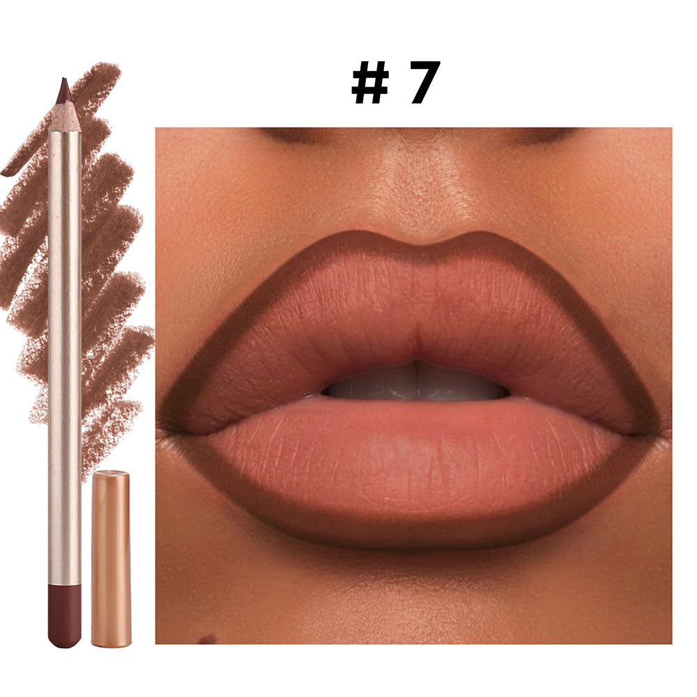13 Color Matte Lip Liner Nude Wooden Lipstick Waterproof Long-Lasting Vegan