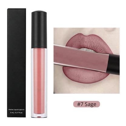 30-color Brown Matte Liquid Lipstick Nude Velvet Mist Lip Cream Cruelty-free