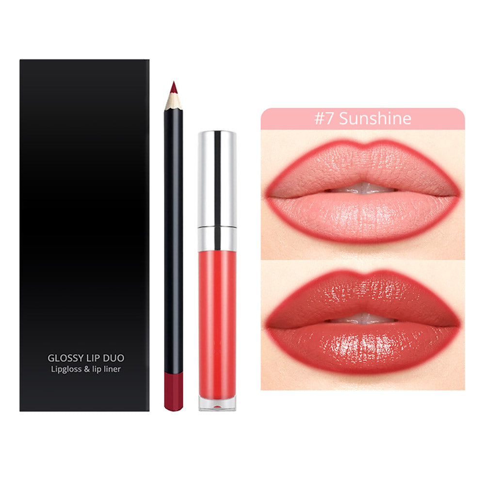 20-Color LIP DUO Set Nude Lip Gloss & Lip Liner Kit High Pigment Moisturizing