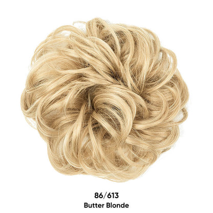 Curly hair buns wigs ball head wigs elastic hair buns flower