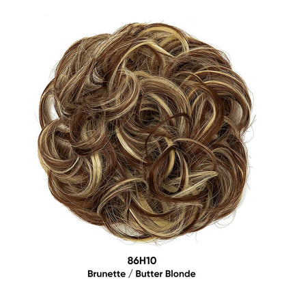 Curly hair buns wigs ball head wigs elastic hair buns flower