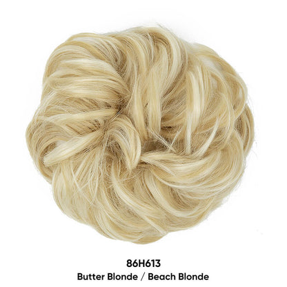Curly hair buns wigs ball head wigs elastic hair buns flower
