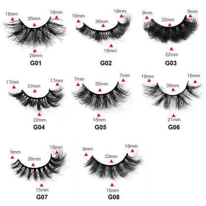 5 pairs 8D mink eyelash false lash fried hair multi-layer thick fluffy