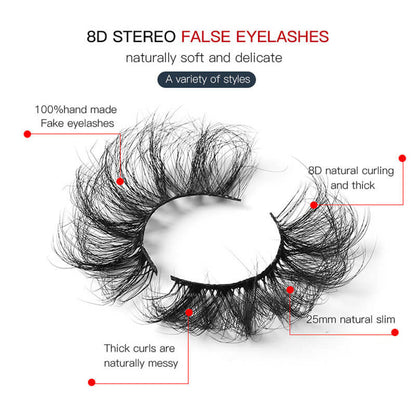 5 pairs 8D mink eyelash false lash fried hair multi-layer thick fluffy