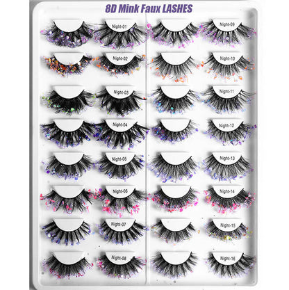 8D mink false eyelash luminous lash handmade fluffy curl
