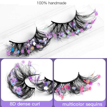 8D mink false eyelash luminous lash handmade fluffy curl