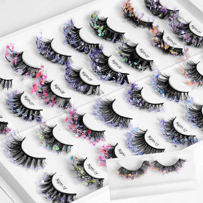 8D mink false eyelash luminous lash handmade fluffy curl