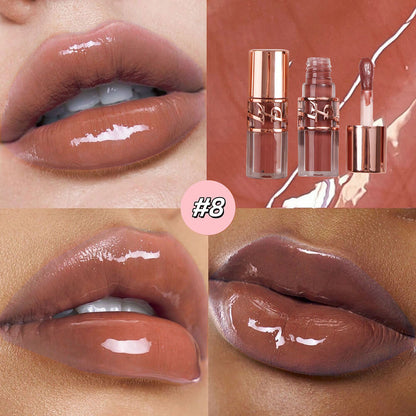9-Shade Chocolate Lip Glaze Moisturizing Lip Gloss Non-Sticky Lip Oil