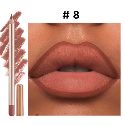 13 Color Matte Lip Liner Nude Wooden Lipstick Waterproof Long-Lasting Vegan