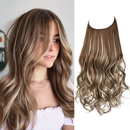 Hair extensions women wigs hair pieces fish line long curly chemical fiber