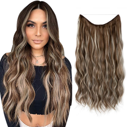 Hair extensions halo hair wig women wigs long curly hair chemical fiber
