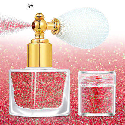 26 color highlighter powder glitter spray for face body hair (1 bottle of spray + 1 refill)