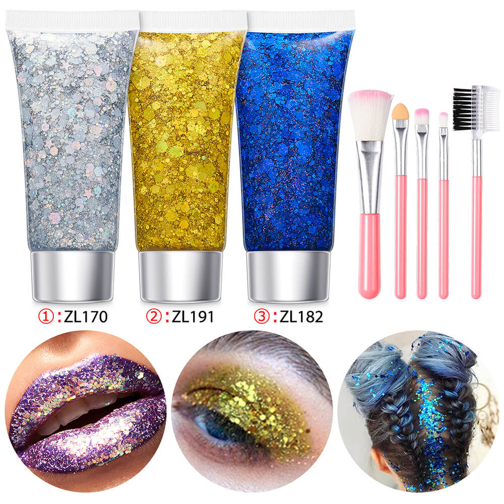 17 set glitter gel sequin body face eyes hair stage shimmer makeup vegan