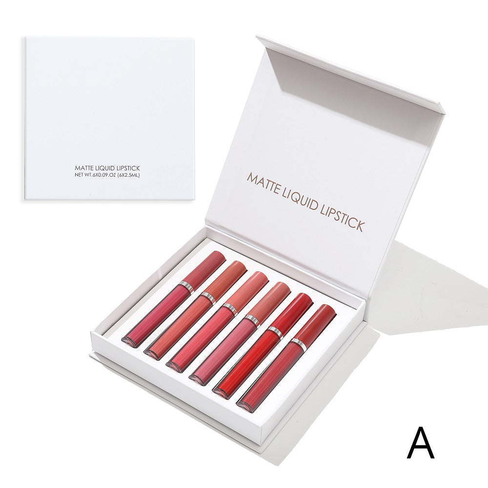 6 Pieces Matte Liquid Lipstick Set Waterproof Non-Transfer Long Lasting