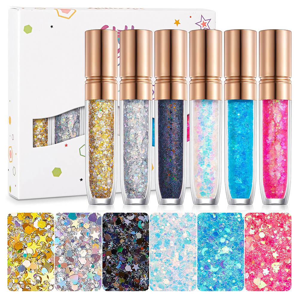 6 pcs/set eyeshadow gel glitter gel mermaid flash gelatin no glue required