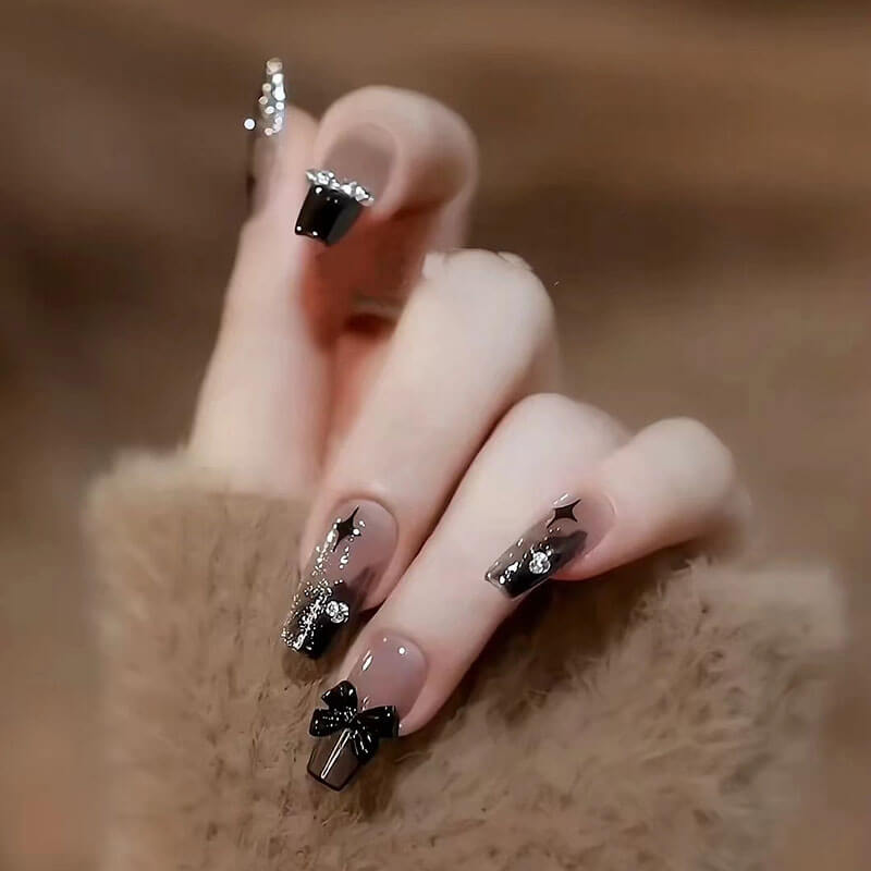 Nail art patch collection fake nails diamond nails tips 24pcs