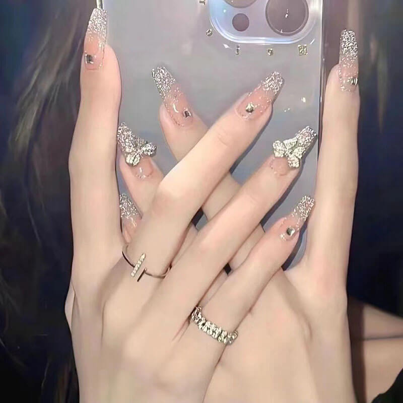 Nail art patch collection fake nails diamond nails tips 24pcs