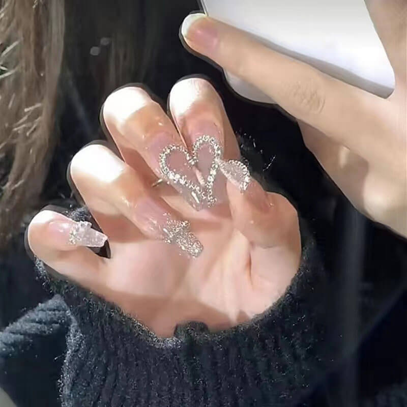 Nail art patch collection fake nails diamond nails tips 24pcs