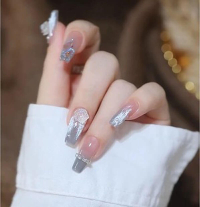 Nail art patch collection fake nails diamond nails tips 24pcs