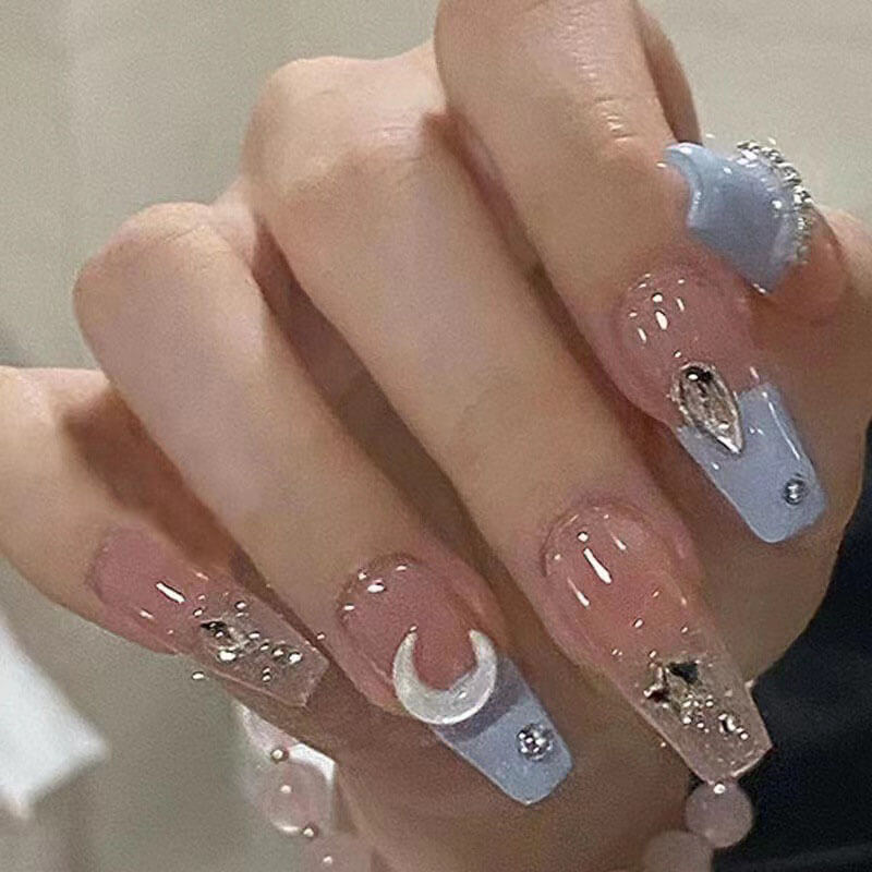 Nail art patch collection fake nails diamond nails tips 24pcs