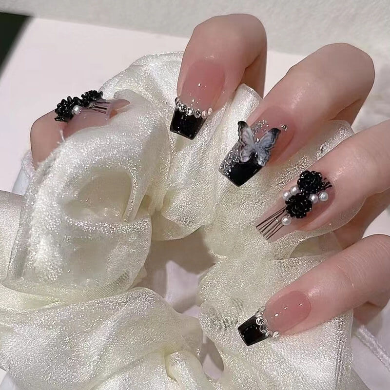 Nail art patch collection fake nails diamond nails tips 24pcs