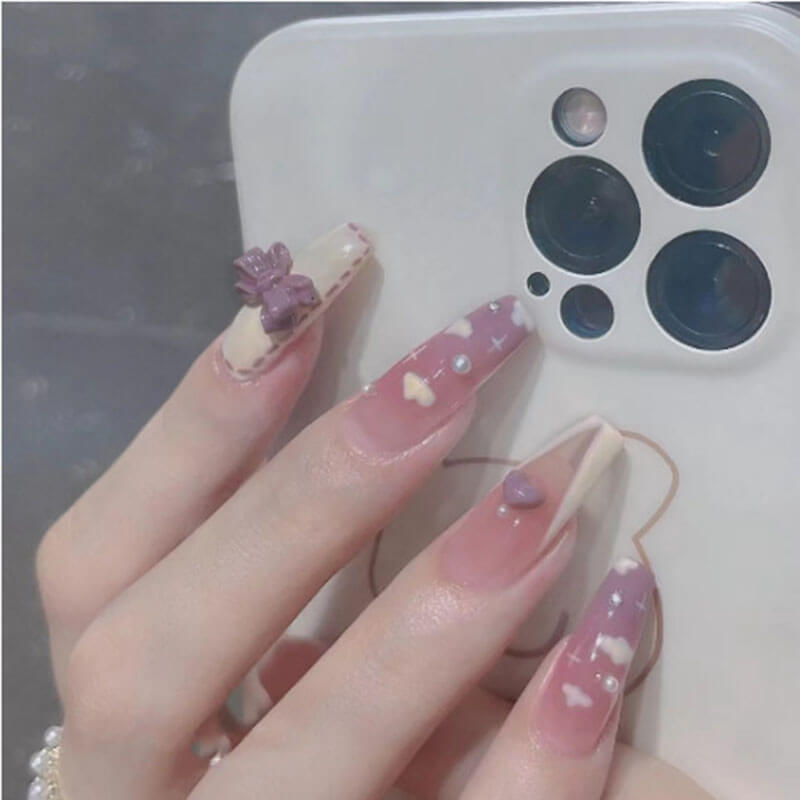 Nail art patch collection fake nails diamond nails tips 24pcs