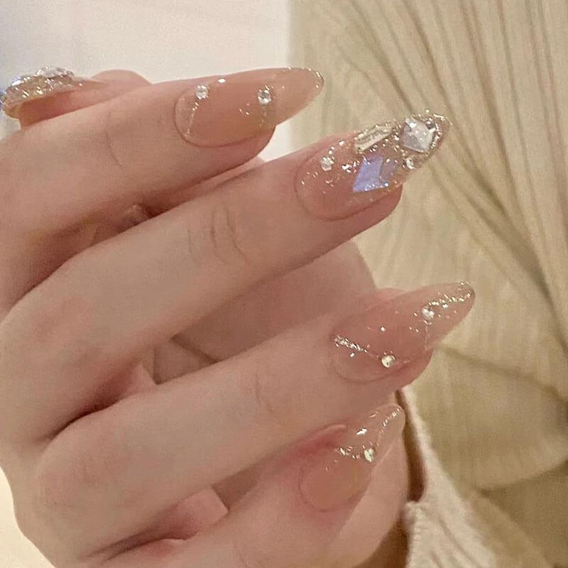 Nail art patch collection fake nails diamond nails tips 24pcs