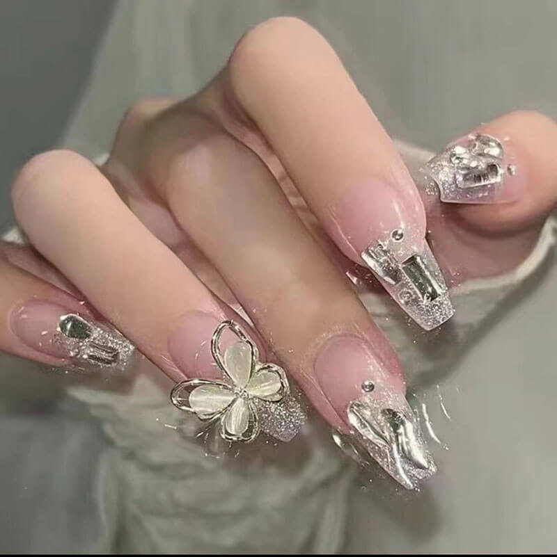 Nail art patch collection fake nails diamond nails tips 24pcs