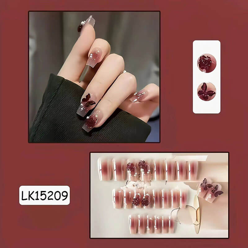 Nail art patch collection fake nails diamond nails tips 24pcs
