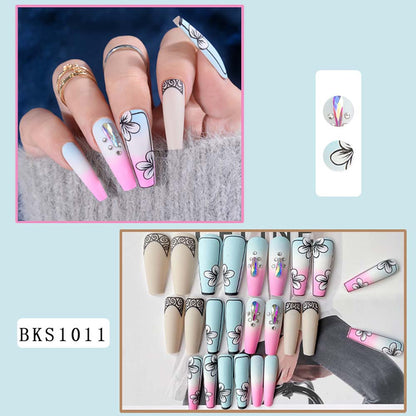 Press On Nails Reuseable Nail Covers Nail Stickers Fake Nail Pieces 24-piece