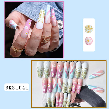 Press On Nails Reuseable Nail Covers Nail Stickers Fake Nail Pieces 24-piece