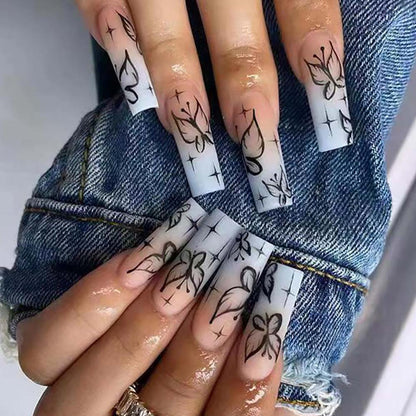 Press On Nails Reuseable Nail Covers Nail Stickers Fake Nail Pieces 24-piece