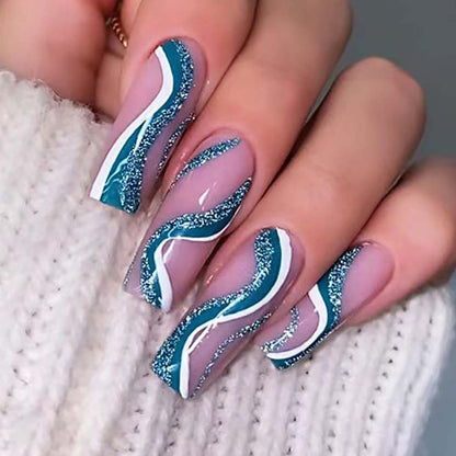 Press On Nails Reuseable Nail Covers Nail Stickers Fake Nail Pieces 24-piece