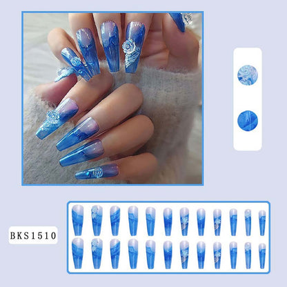 European-style Armor Fake Nails Long Ballet Nail Stickers Reuseable Press On Nails
