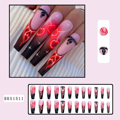 European-style Armor Fake Nails Long Ballet Nail Stickers Reuseable Press On Nails