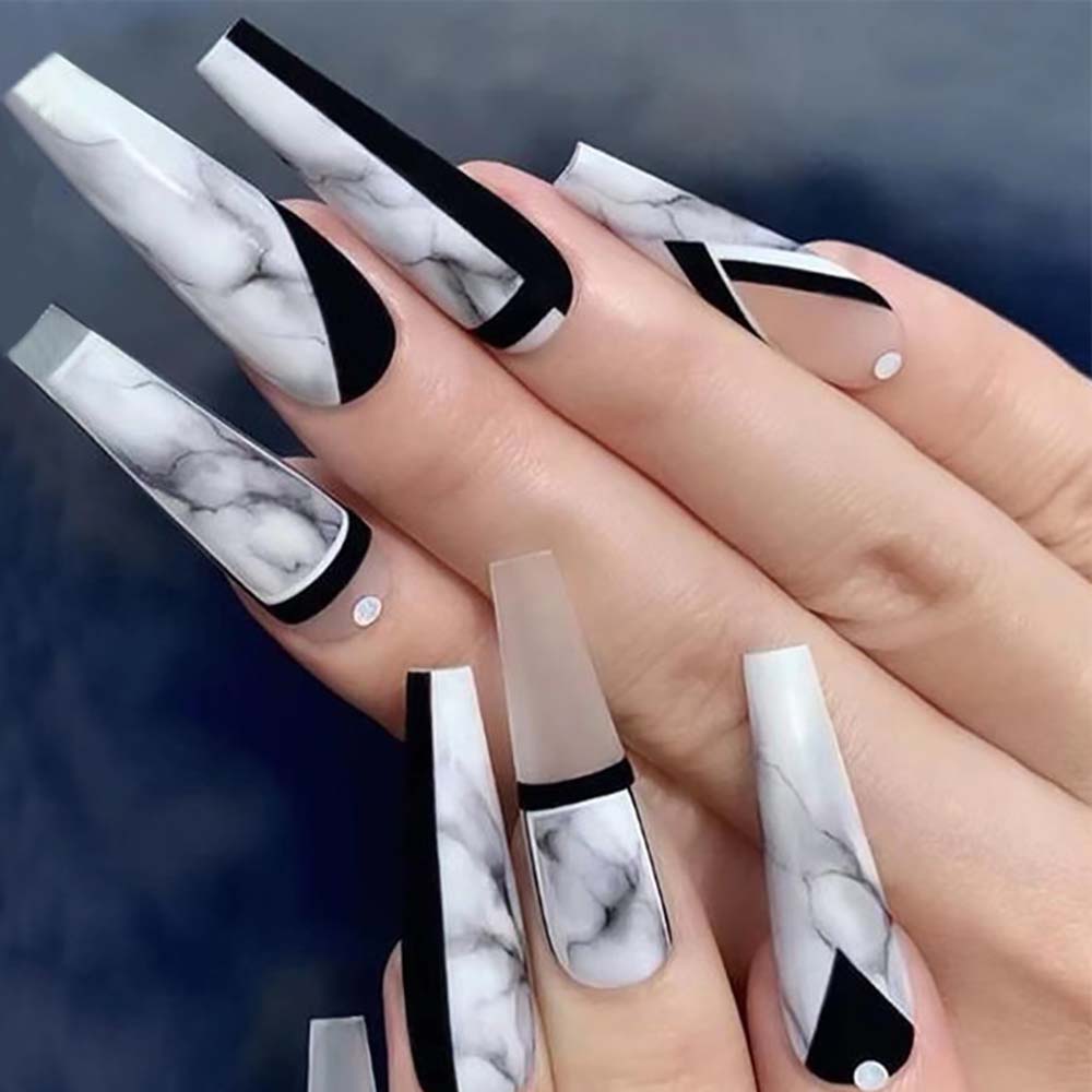 Press On Nails Reuseable Nail Covers Nail Stickers Fake Nail Pieces 24-piece