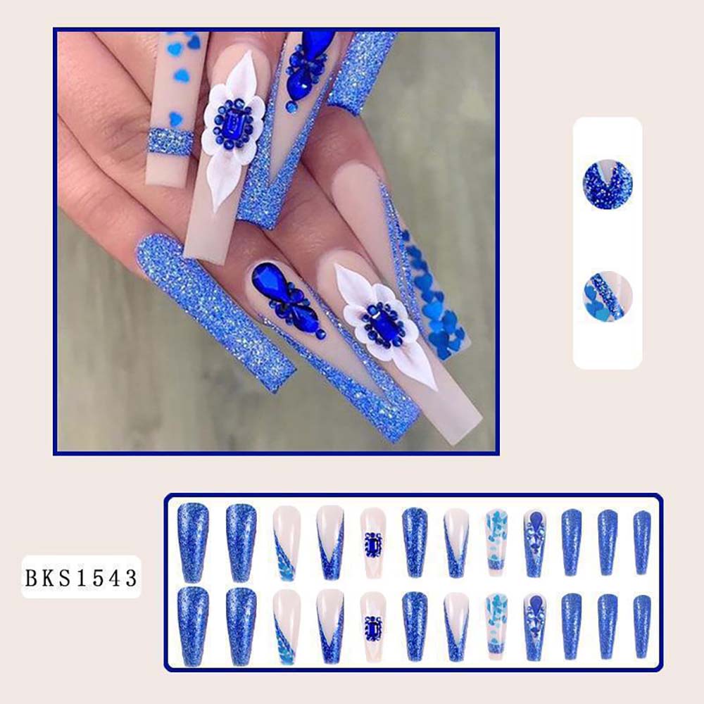 European-style Armor Fake Nails Long Ballet Nail Stickers Reuseable Press On Nails