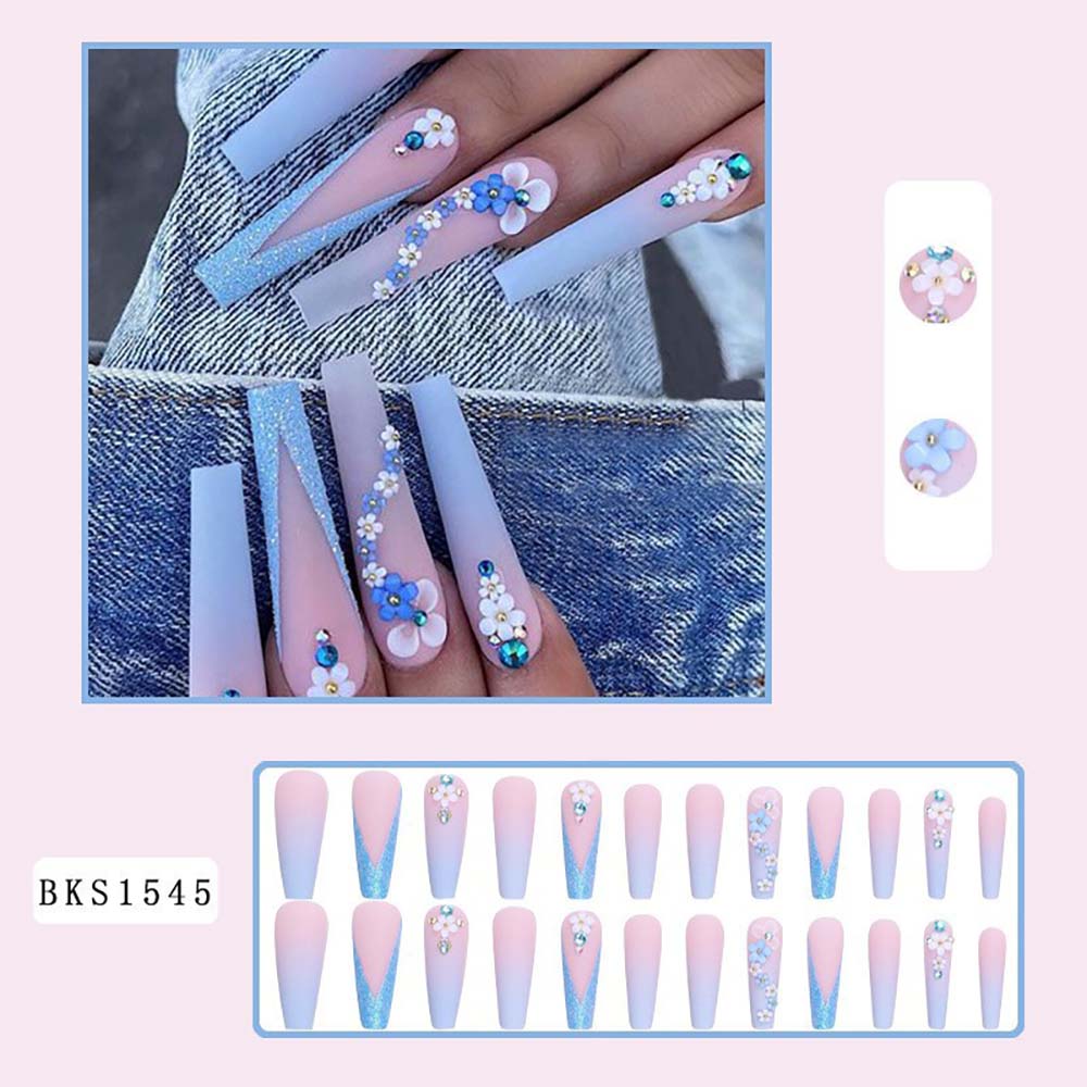 European-style Armor Fake Nails Long Ballet Nail Stickers Reuseable Press On Nails