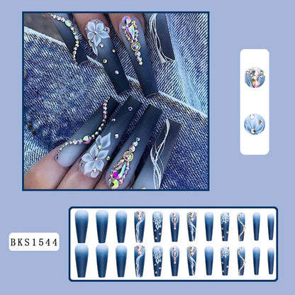 European-style Armor Fake Nails Long Ballet Nail Stickers Reuseable Press On Nails