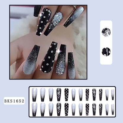 European-style Armor Fake Nails Long Ballet Nail Stickers Reuseable Press On Nails