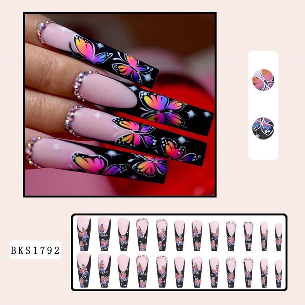 European-style Armor Fake Nails Long Ballet Nail Stickers Reuseable Press On Nails