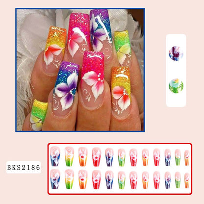 Press On Nails Reuseable Nail Covers Nail Stickers Fake Nail Pieces 24-piece