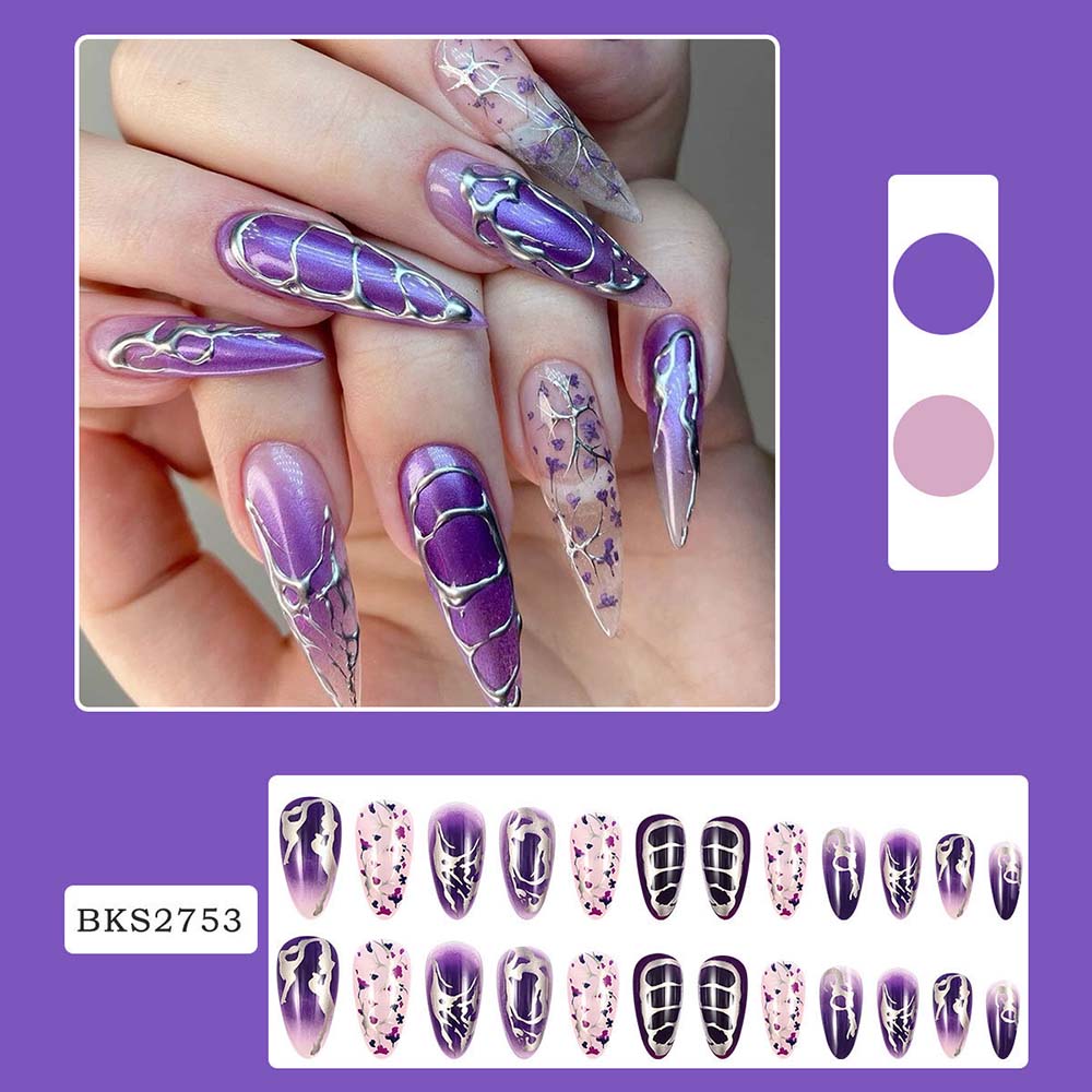 Press On Nails Reuseable Nail Covers Nail Stickers Fake Nail Pieces 24-piece