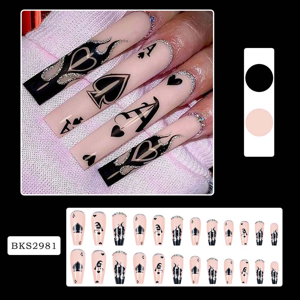 Press On Nails Reuseable Nail Covers Nail Stickers Fake Nail Pieces 24-piece